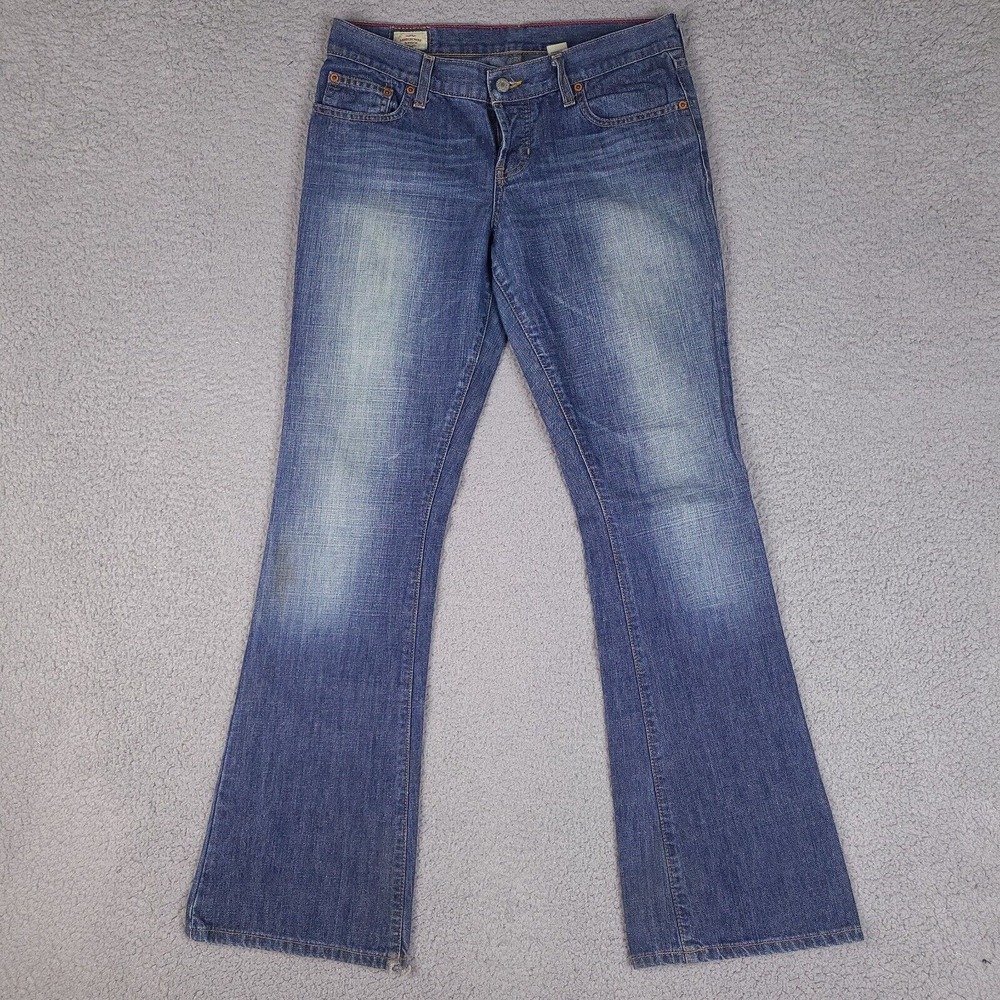 Abercrombie & Fitch‎ Jeans Womens 4 R Blue Button Fly Bootcut 32W 32L Mid Rise